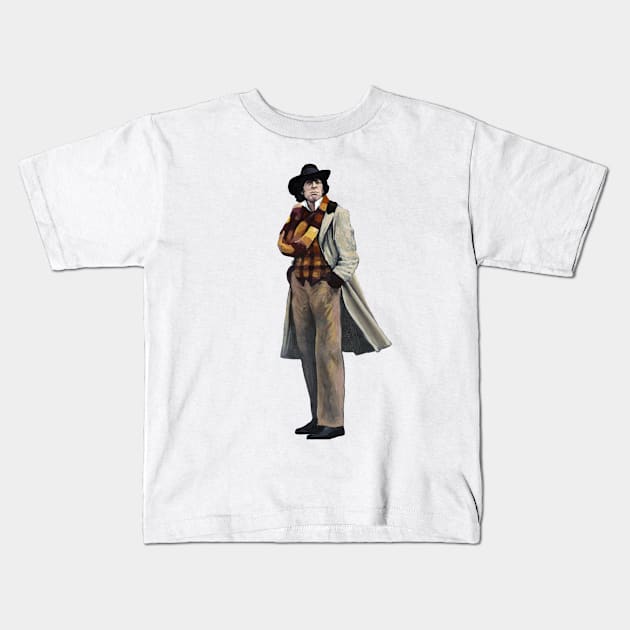 The 4th Dr Who: Tom Baker Kids T-Shirt by Kavatar